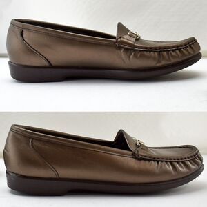 SAS Metro Bronze Slip On Leather Moccasin Toe Loafers - Women's Size 9M